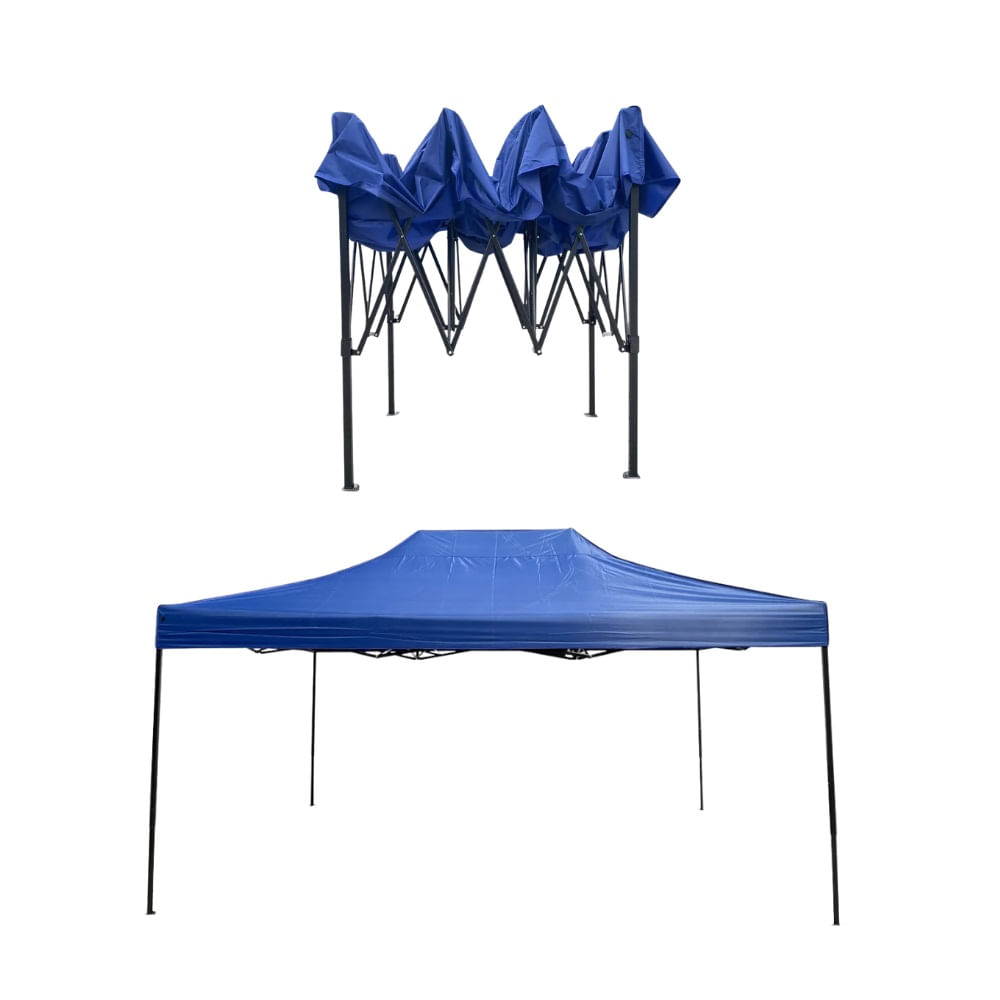 Toldo plegable 2x3 metros Protección FPS 60 Azul 3 metros de alto