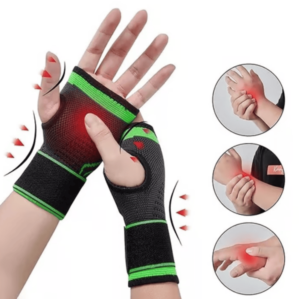 Muñequera Deportiva de Compresión con Banda Elástica - Talla Estándar