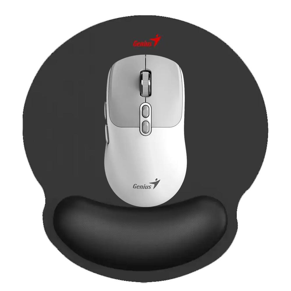 COMBO GENIUS MOUSE NX-8080S BLANCO Y PAD MOUSE G-WMP 100 CON DESCANSADOR