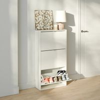 Zapatera con Corte para Zócalo Lucía 3 Puertas Blanco RR MUEBLES