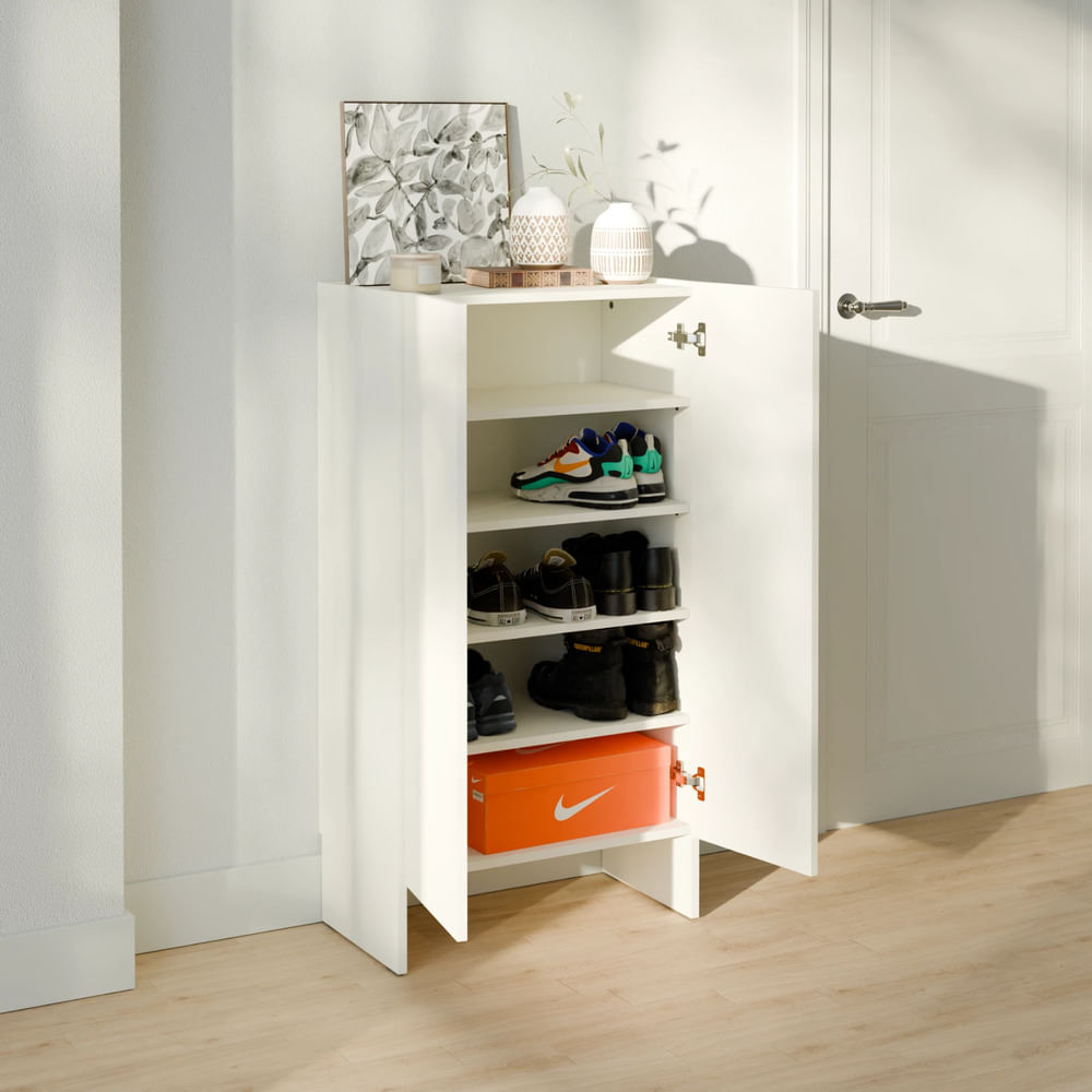 Zapatera con Corte para Zócalo Mía 2 Puertas Blanco RR MUEBLES