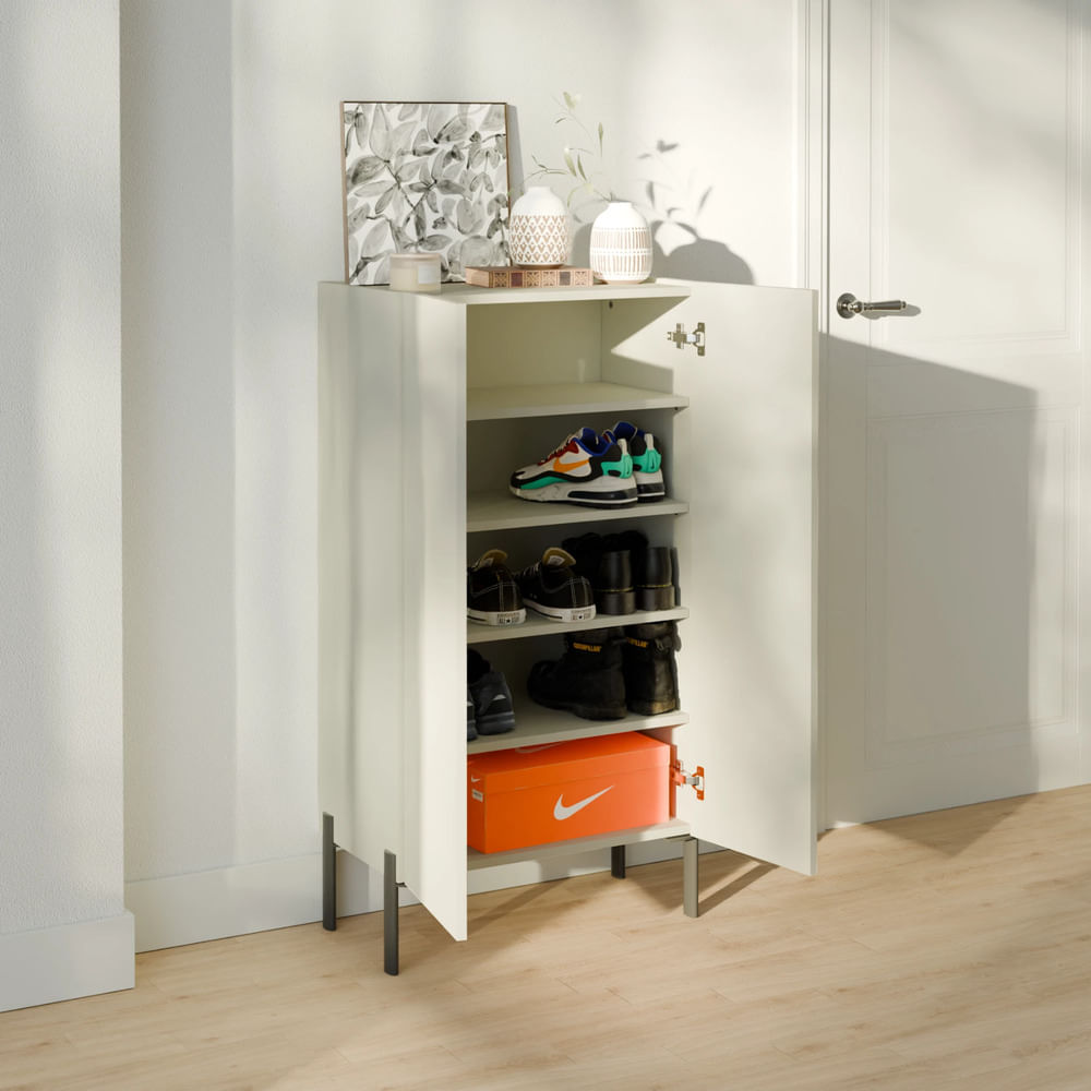 Zapatera Moderna Tayson 2 Puertas Gris RR MUEBLES