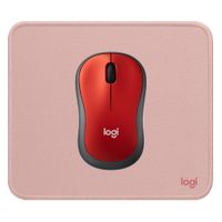COMBO LOGITECH MOUSE M185 ROJO Y PAD MOUSE ROSADO