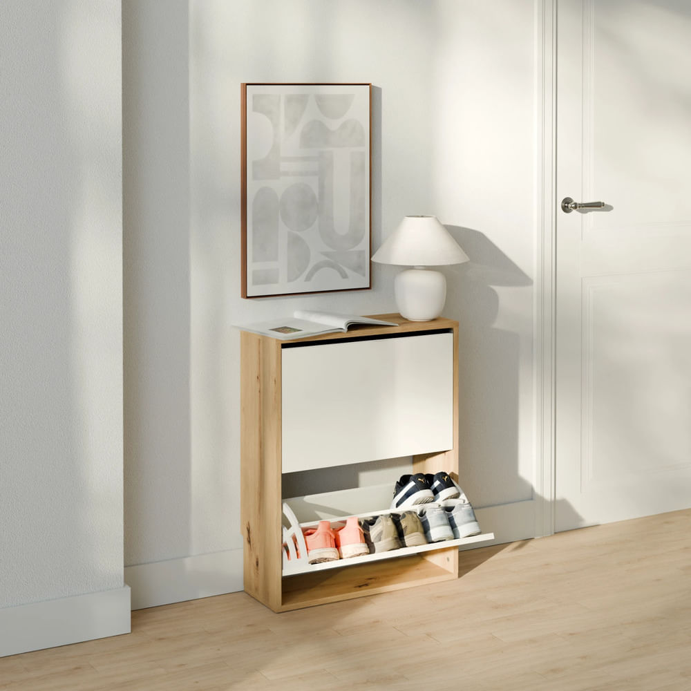 Zapatera con Corte para Zócalo Masiel 2 Puertas BlancoDuna RR MUEBLES