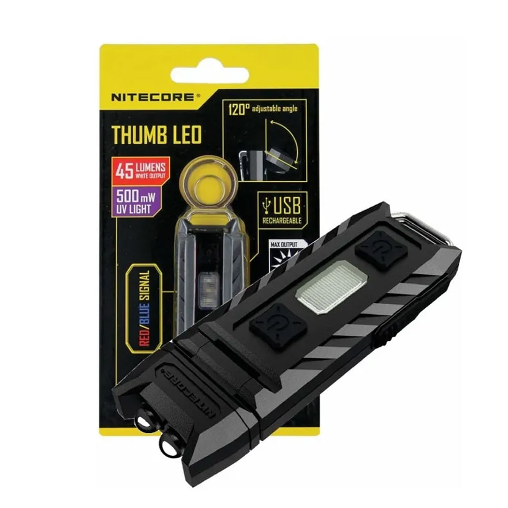 Linterna Nitecore Thumb LED recargable con luz 80 lúmenes