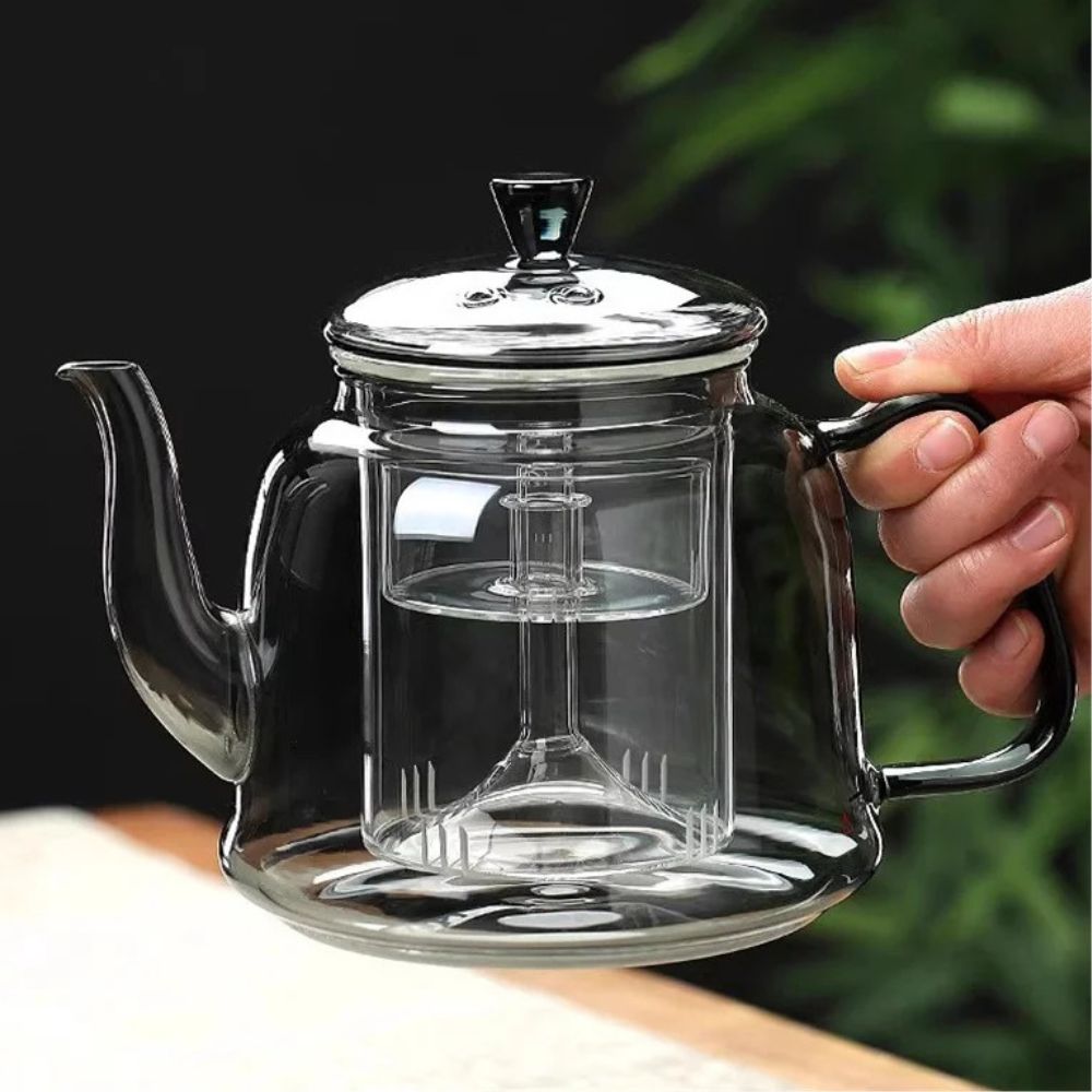 Tetera de vidrio borosilicato con filtro de infusión 1200 ml
