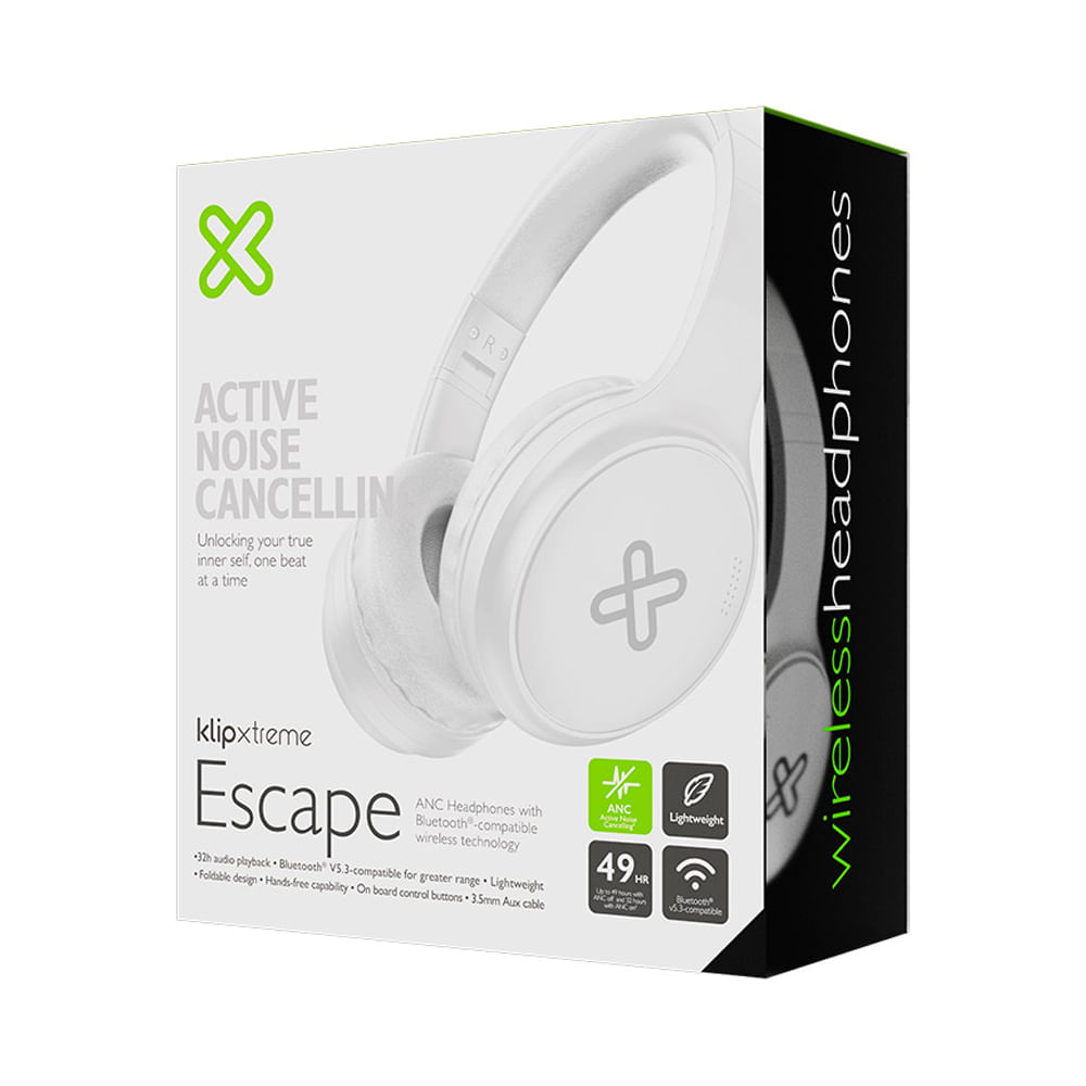 Headphones Klip Xtreme KNH-300WH Wireless ANC 32Hr White