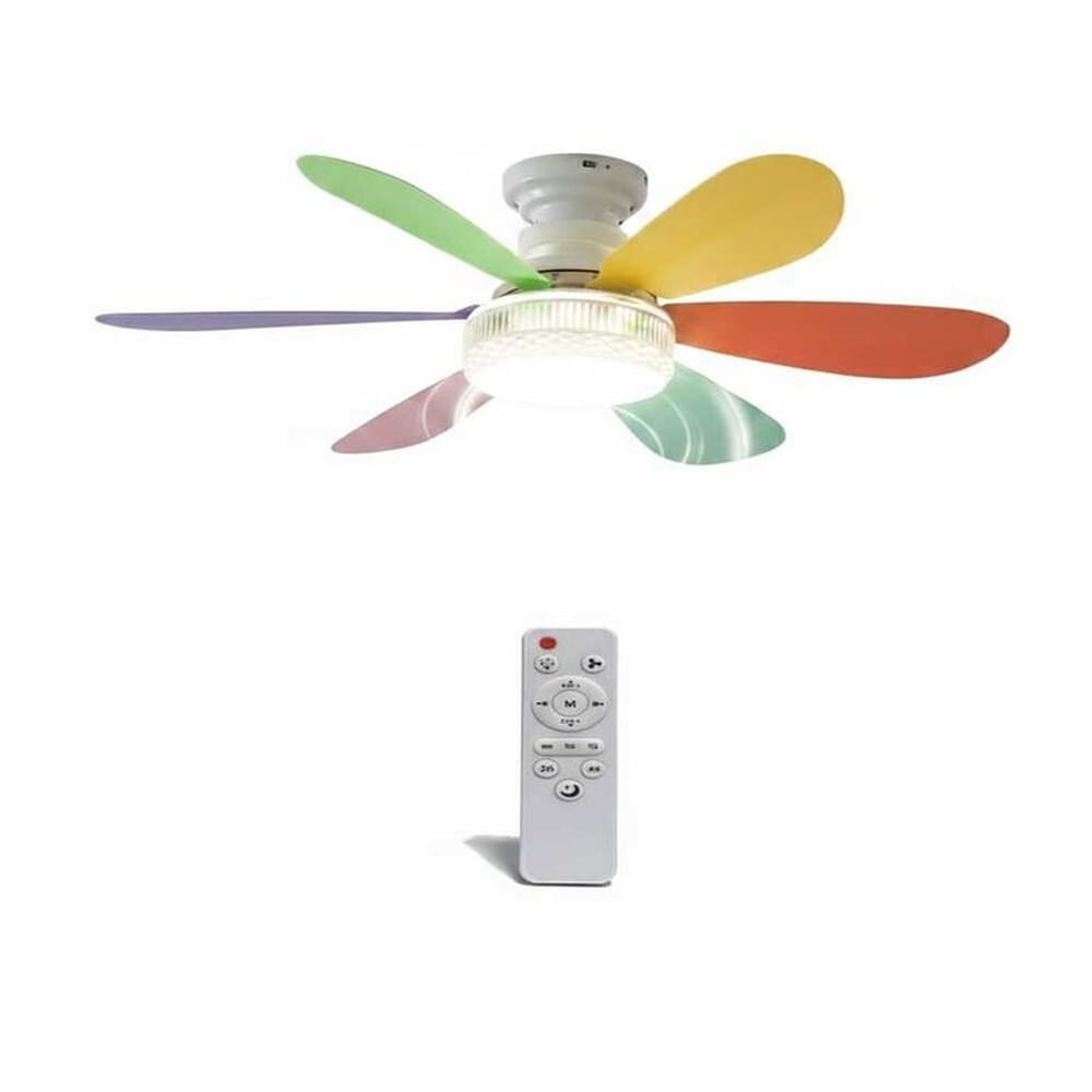 Ventilador de Techo con Luz LED con Aspas Multicolor Decorativas