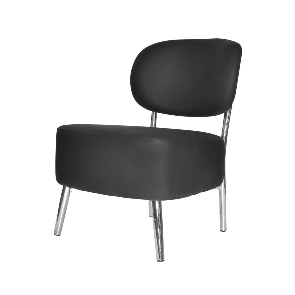 Silla Fija Interlocutora Bis Cuero Negro Ofideas