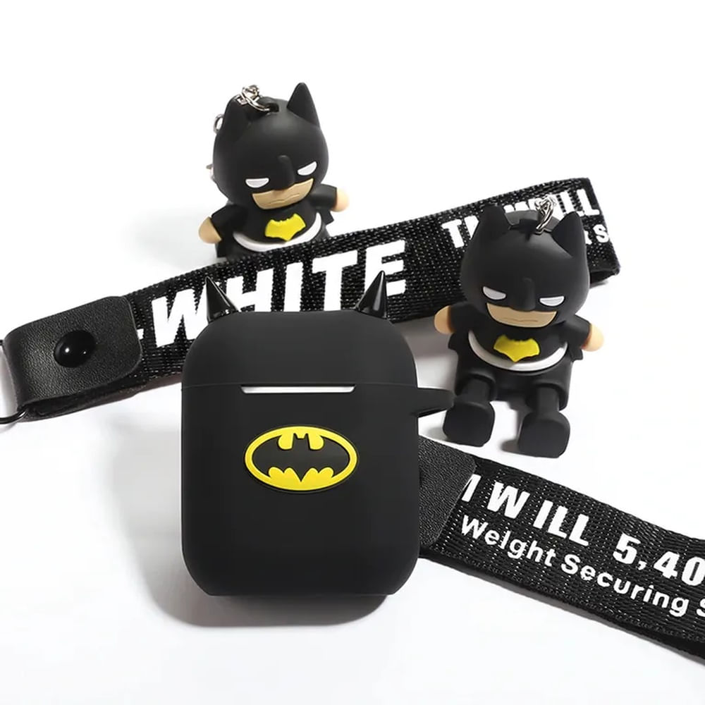 Case estuche para airpods diseño Batman + llavero negro
