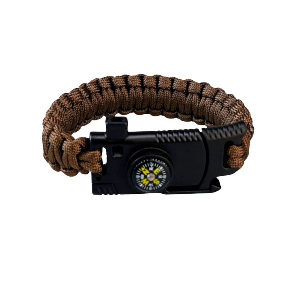 Pulsera Tactica Paracord Camping y Supervivencia Con Navaja Verde