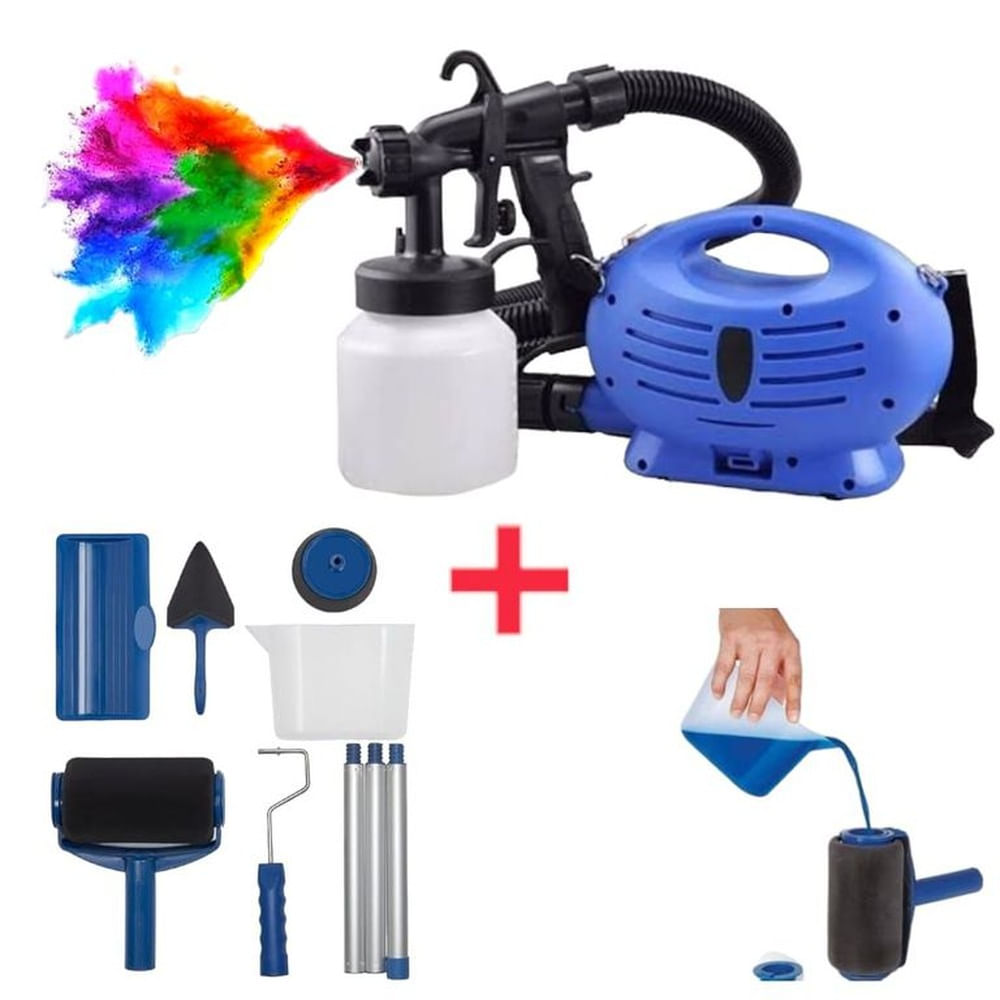 Duo para Pintar Rodillo y Pistola  Compresor  Recipiente