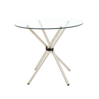 Mesa De Comedor Nodos 90 Cm Vidrio Transparente Ofideas