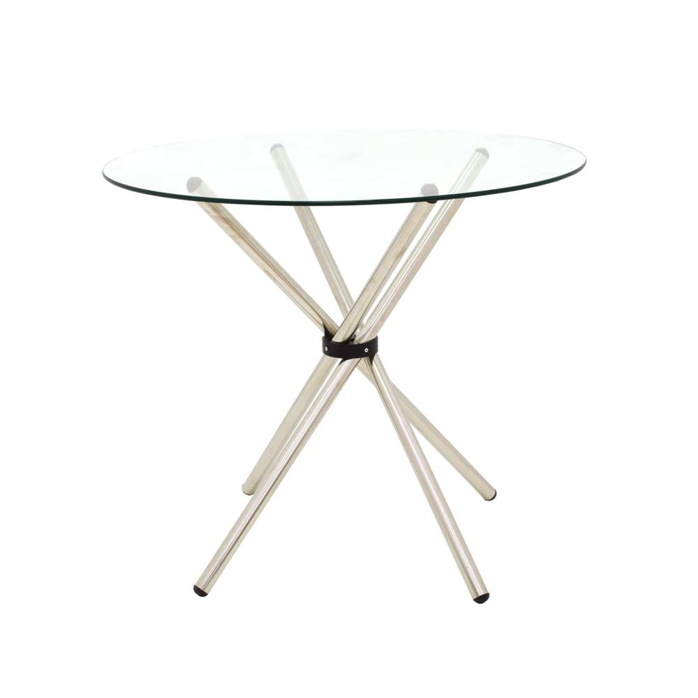 Mesa De Comedor Nodos 90 Cm Vidrio Transparente Ofideas