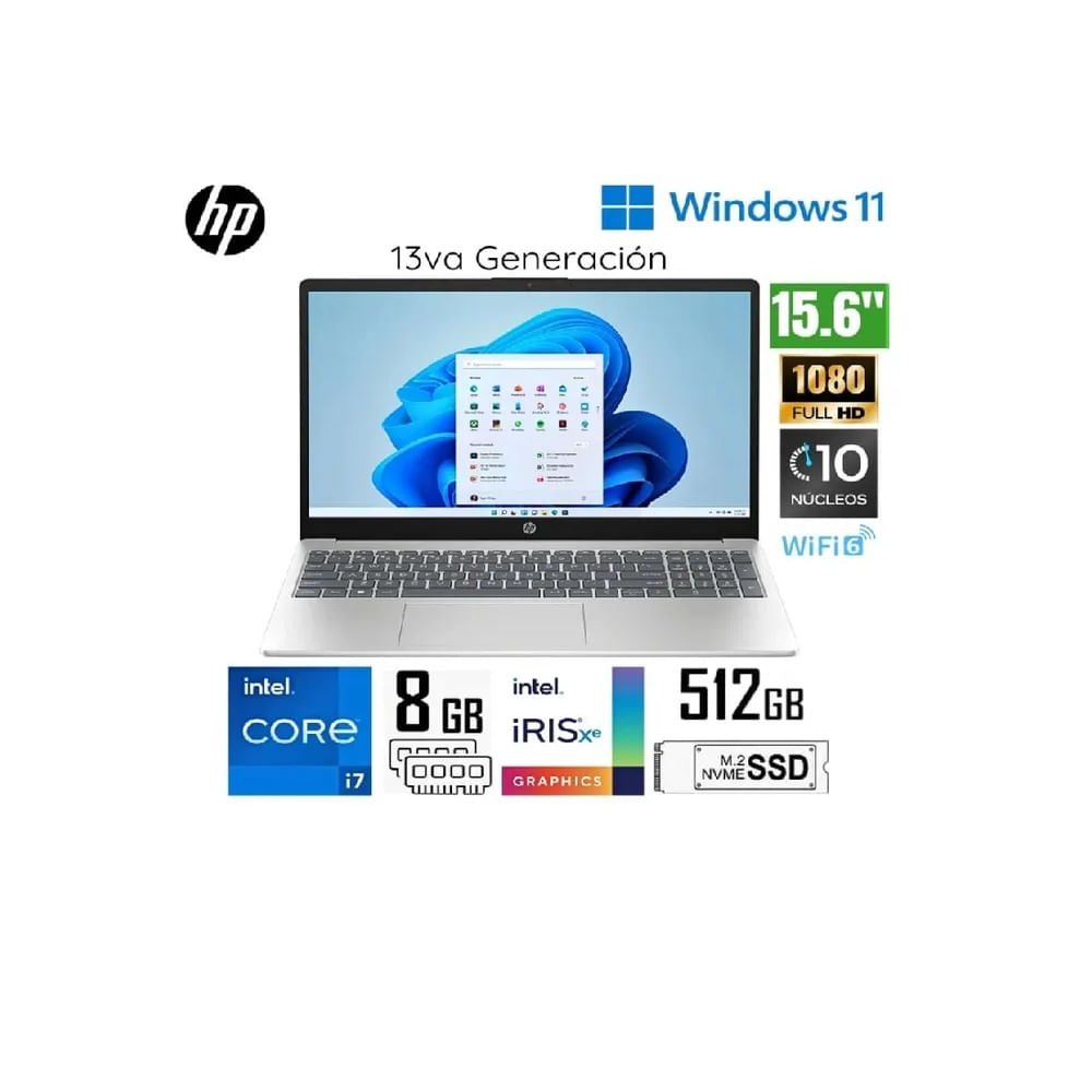 HP 15-FD0008LA INTEL COREI7-1355U 512SSD 8GB 15.6 FHD WIN 11