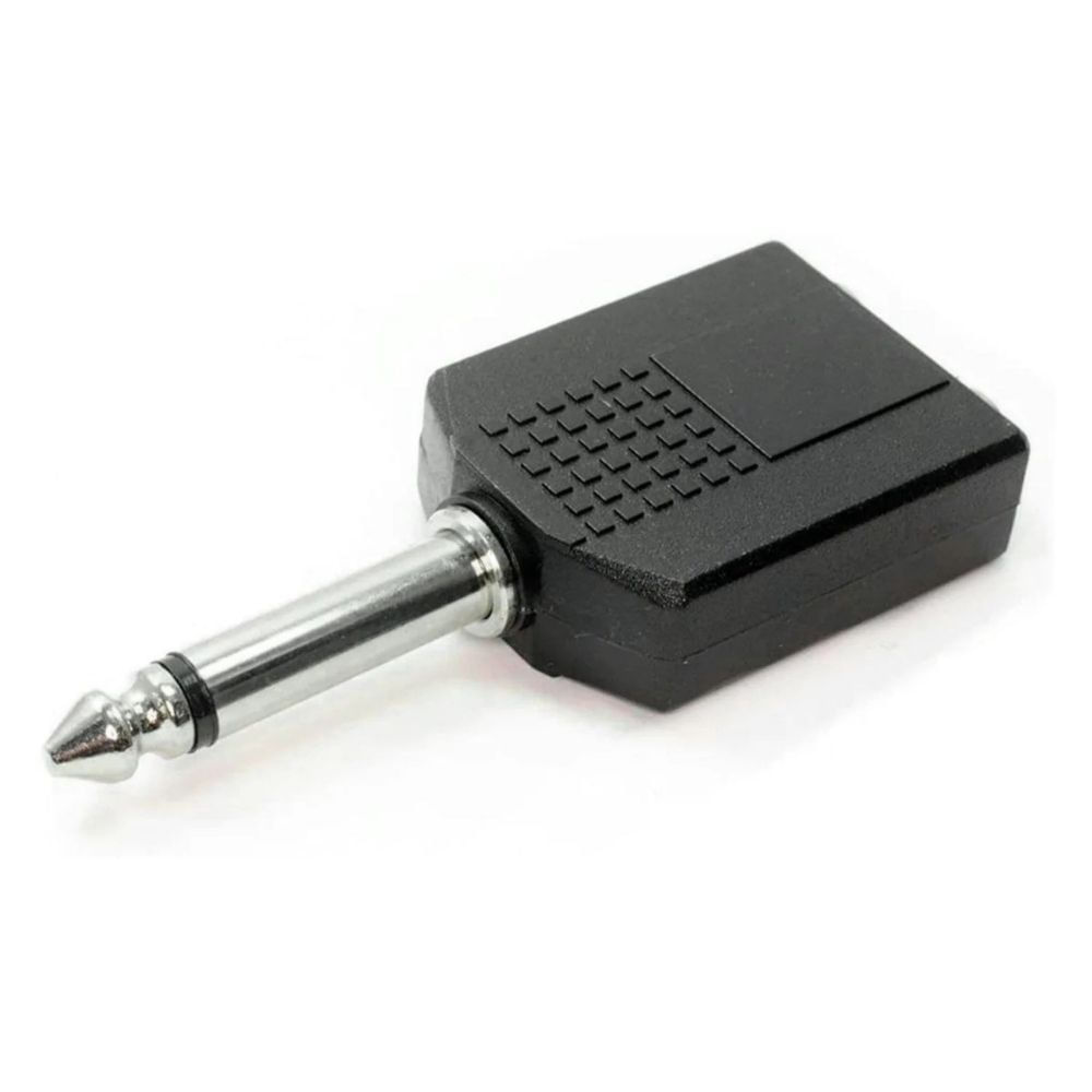 Adaptador de 6.5mm Mono a dos 6.5mm stereo para audifonos