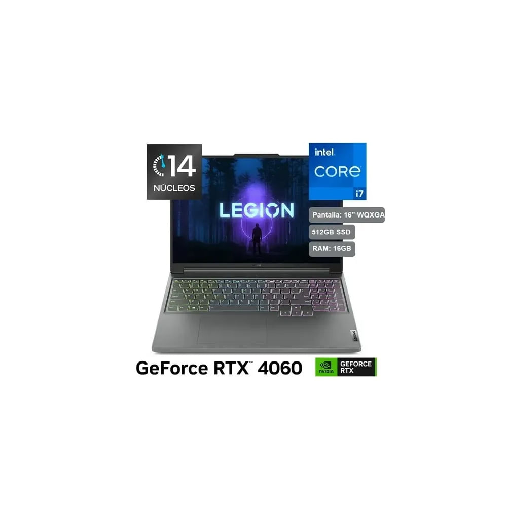 Laptop Lenovo LEGION 5 16IRH8  Intel Core i7 13700H RAM 16GB SSD 512GB  RTX 4060  16 FHD Win 11
