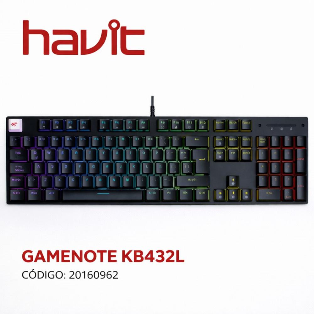 Teclado Gamer Mecánico HAVIT Gamenote KB432L RGB Negro