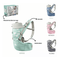 Canguro Portabebes Verde Ergonomico 3 en 1 con Asiento para Bebe 0 a 36 Meses 20 kg