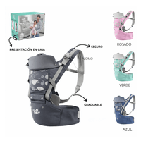 Canguro Portabebes PLOMO Ergonomico 3 en 1 con Asiento para Bebe 0 a 36 Meses 20 kg