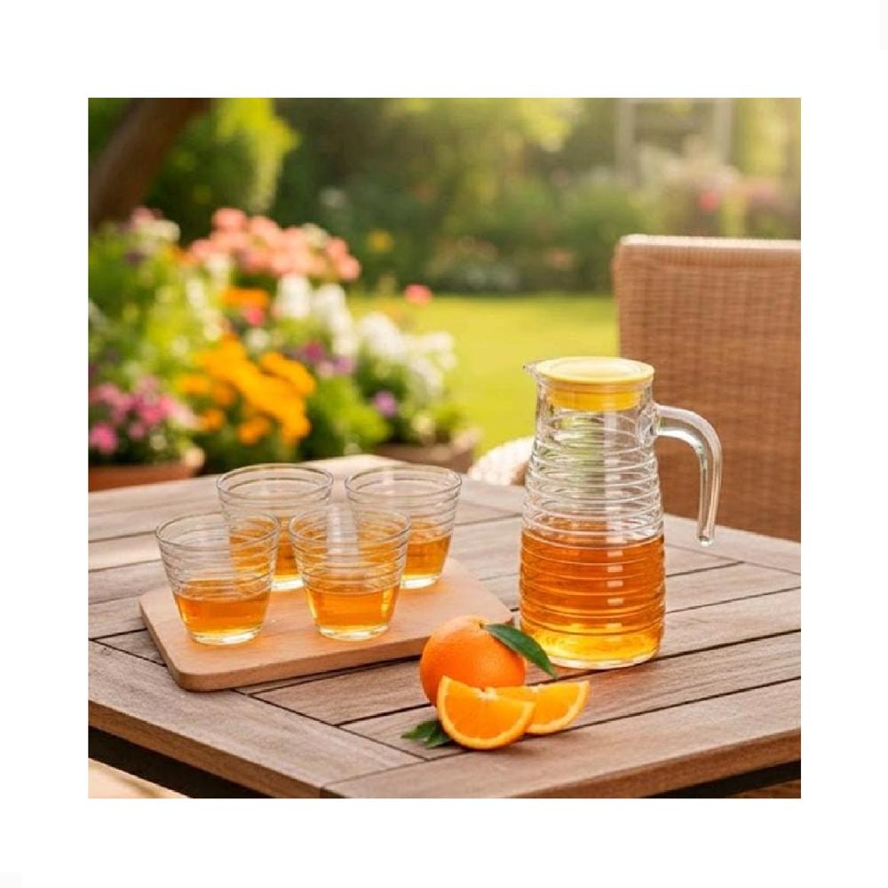 Set De Jarra Con Vasos De Vidrio