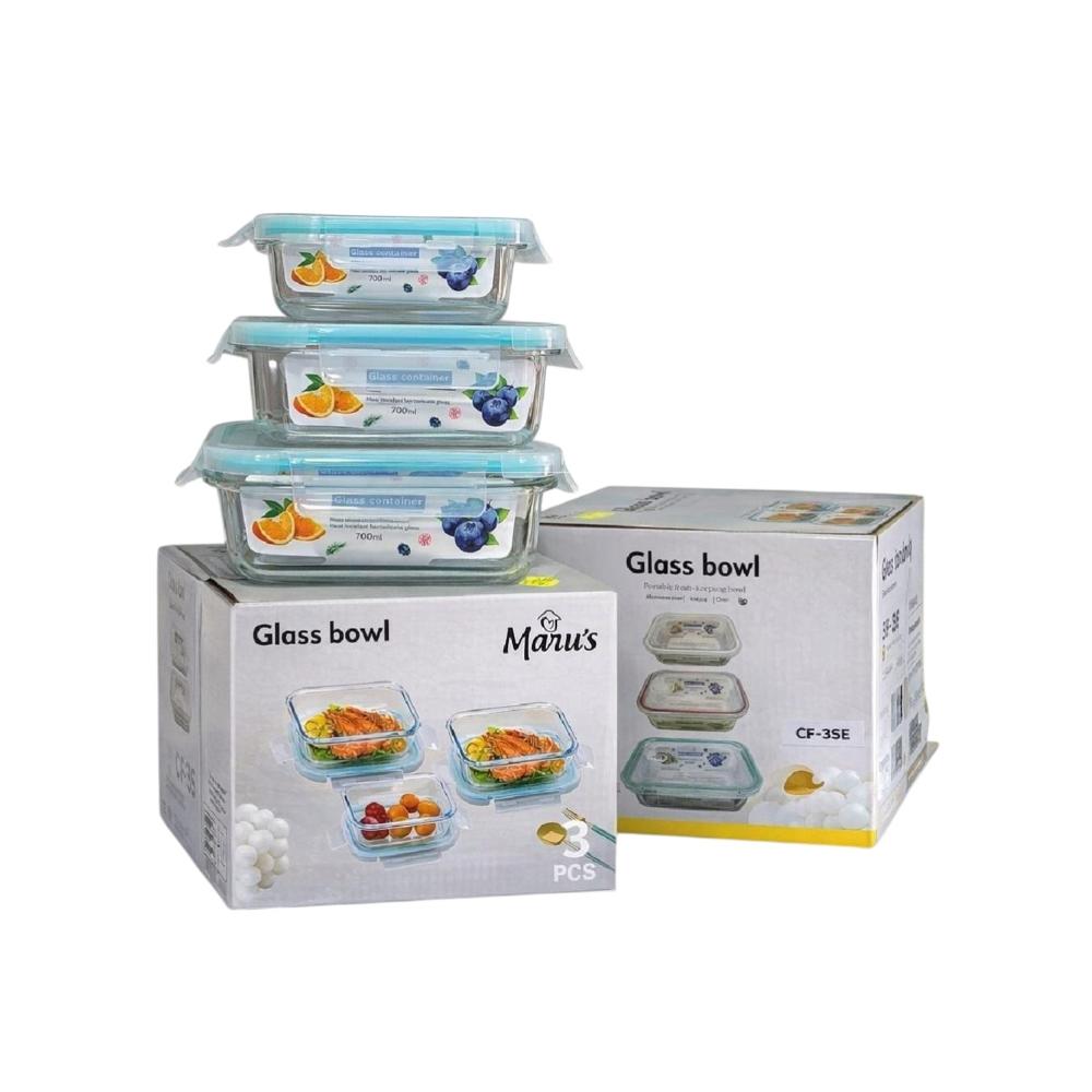 Taper De Vidrio Rectangular Set De 3 Unidades