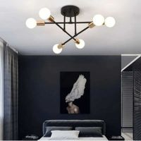 Lámpara Colgante getafe negro con dorado 6 luces