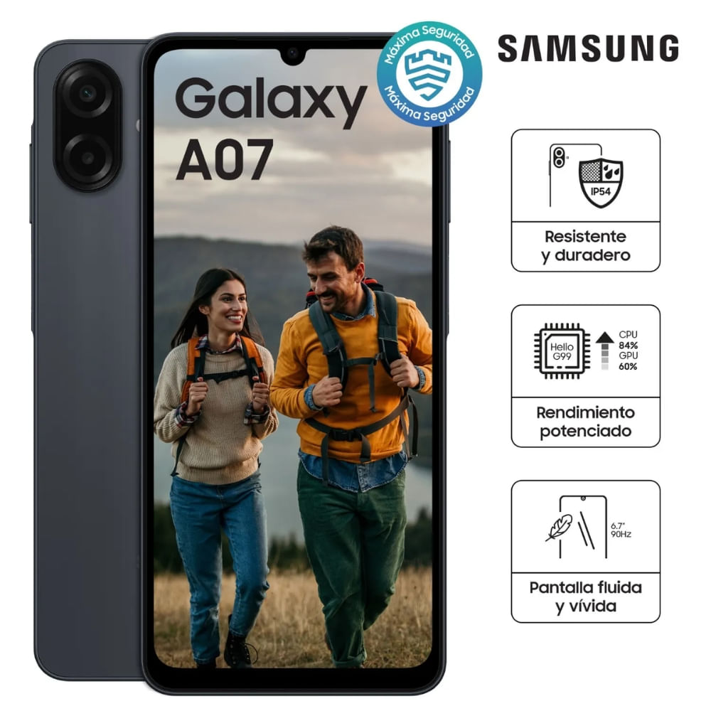 Celular Samsung Galaxy A07 64GB 4GB RAM Negro