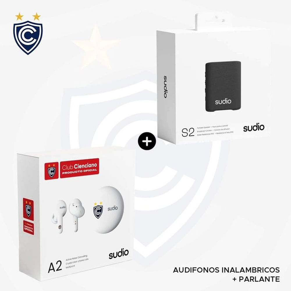 AUDIFONOS SUDIO A2 CIENCIANO BLUETOOTH  PARLANTE SUDIO S2 NEGRO