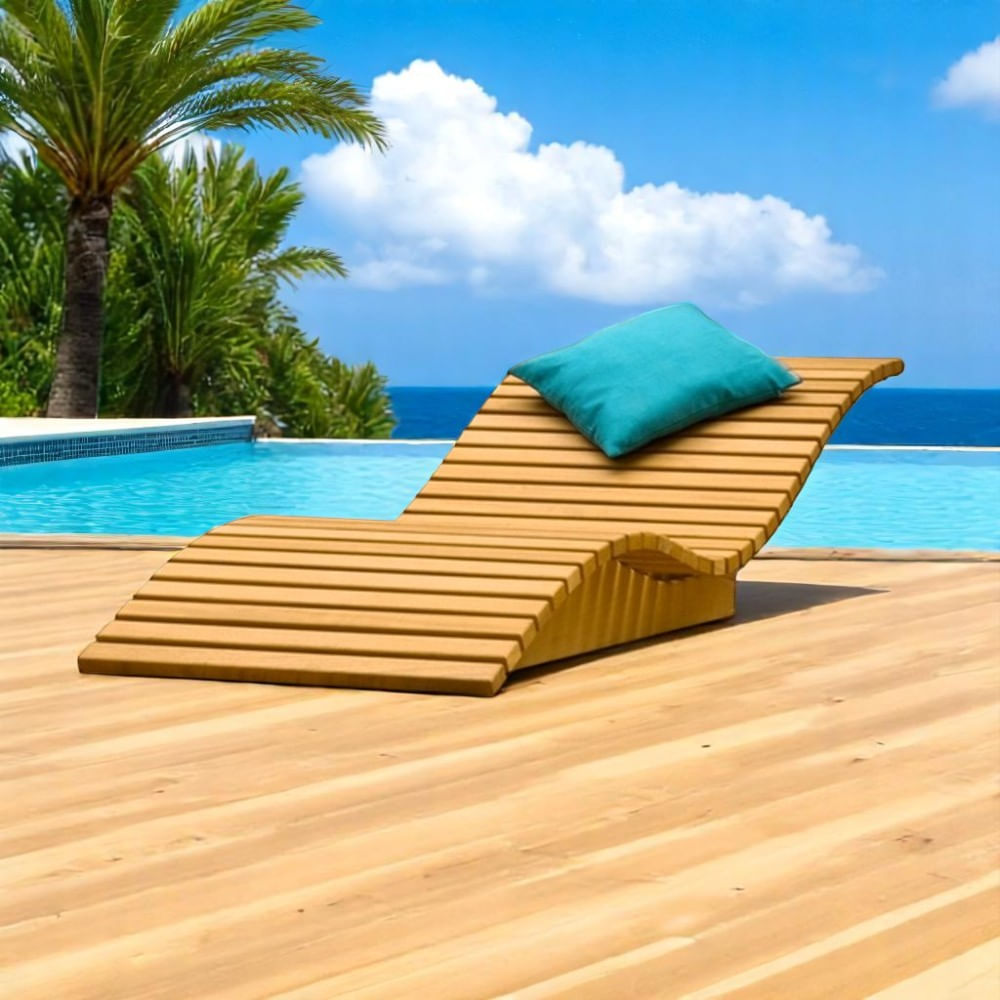 Reposera de Madera para Piscina Carmesi Movenda