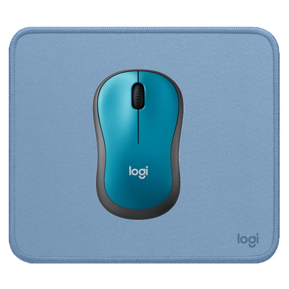 KIT LOGITECH MOUSE M185 AZUL Y PAD MOUSE AZUL