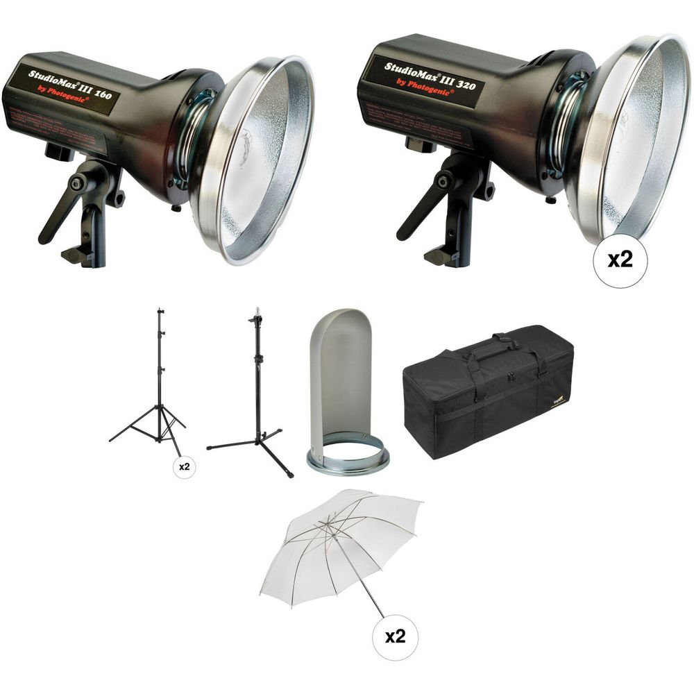 Kit de Estudio Fotográfico Photogenic Studiomax Iii de 3 Luces 120V para Retratos Kit de Estudio Fotográfico Photogenic Studiomax Iii de 3 Luces 120V para Retratos