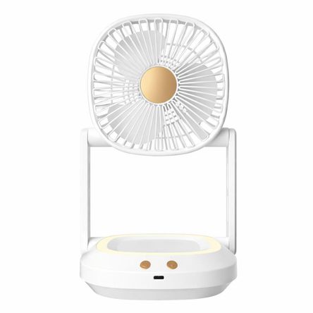 Ventilador Portátil de Escritorio Recargable USB Tipo C con Luz LED y 3 Velocidades XHS-03