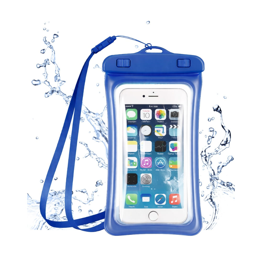 Funda Acuatica con Flotador para Celular Hermetico Azul Funda Acuatica con Flotador para Celular Hermetico Azul