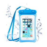 Funda Acuática con Flotador para Celular  Hermético Celeste