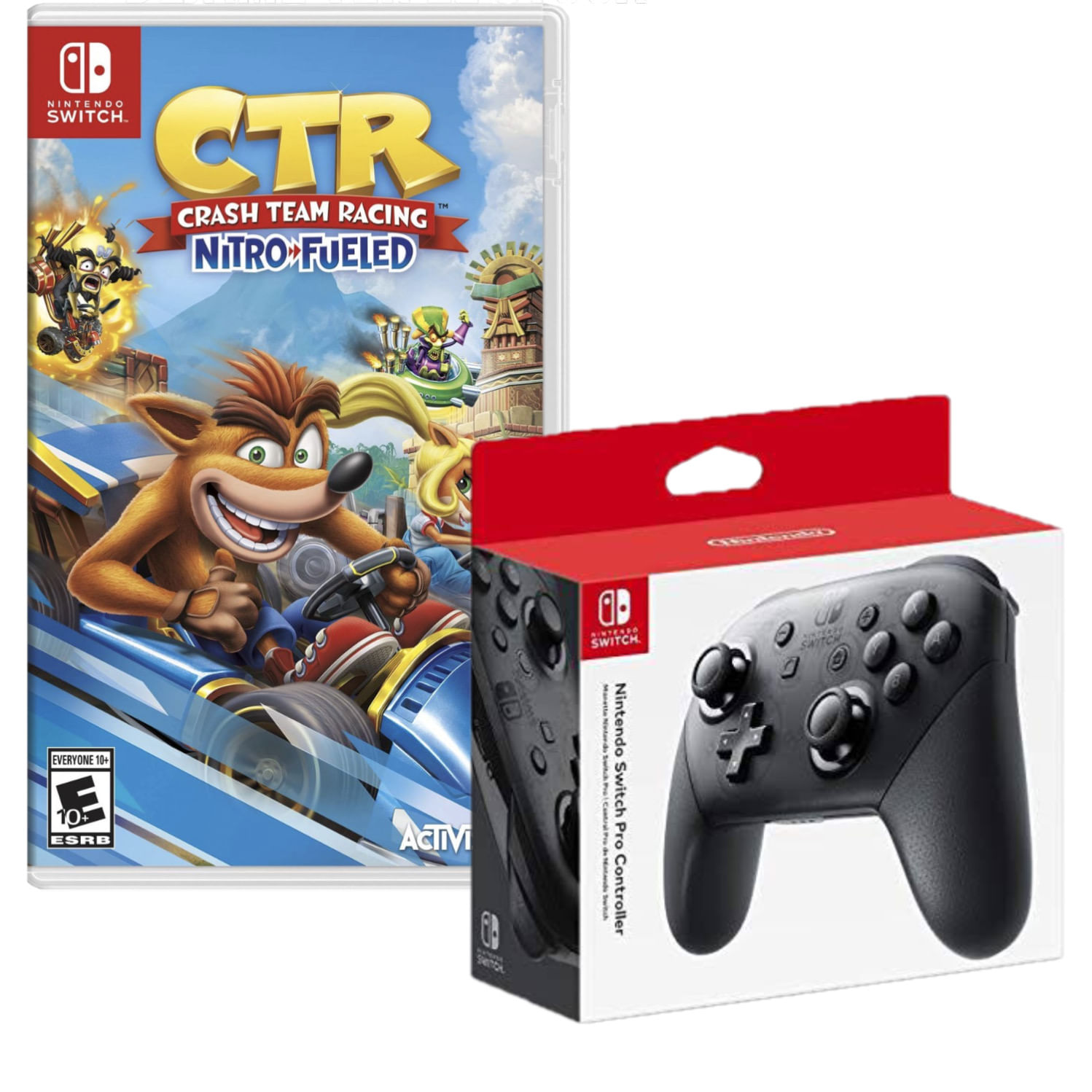 Mando Nintendo Switch Pro Controller + Crash Team Racing