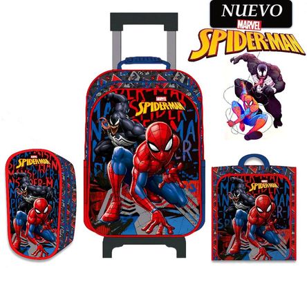 Set de Mochila con Ruedas Oficio Lonchera y Cartuchera Spiderman SPI-19-163