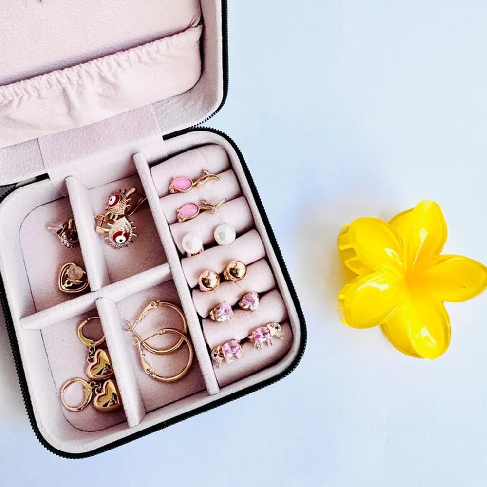 Joyero con aretes negro pink - Joyas de Mora azul