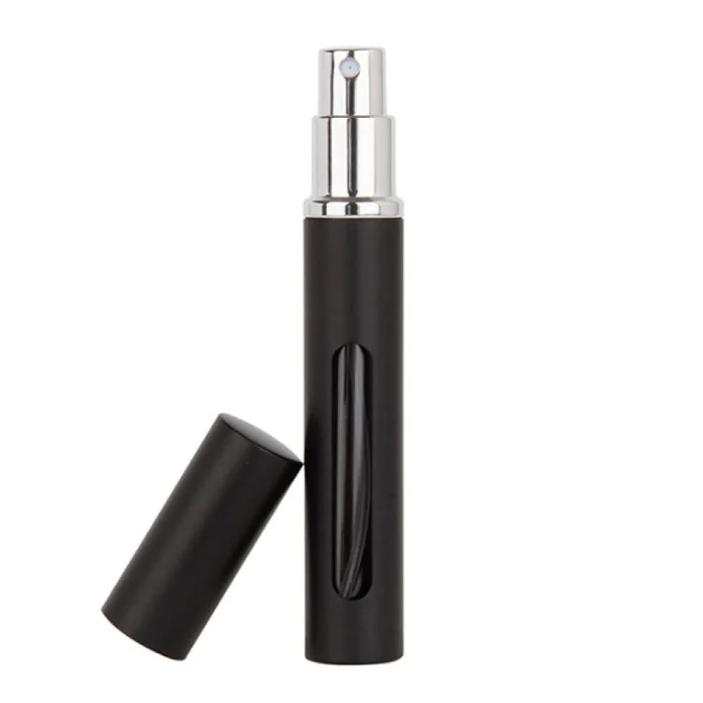ATOMIZADOR DE ALUMINIO Y VIDRIO 5ML TRAVEL NEGRO - APLICADOR
