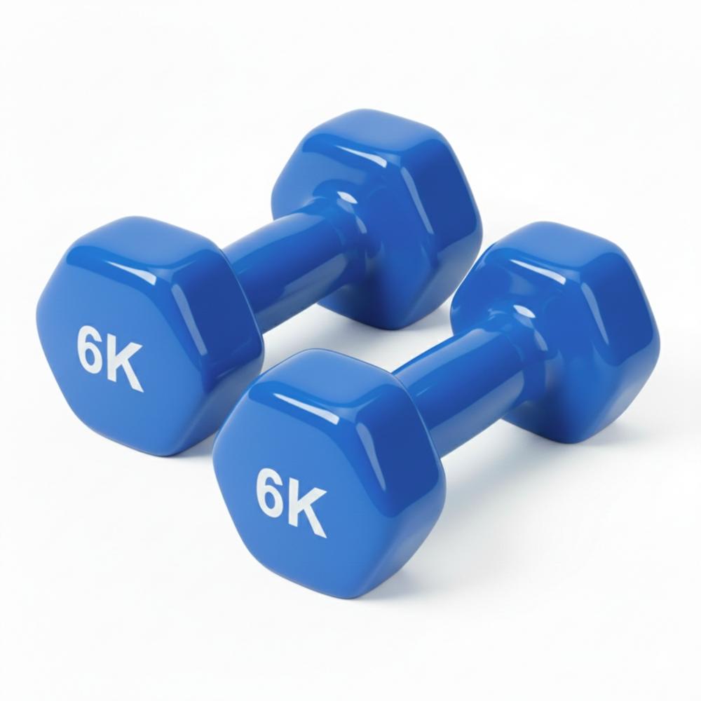 Pesas Hexagonales 6kg de Color para Entrenamiento Funcional Azul