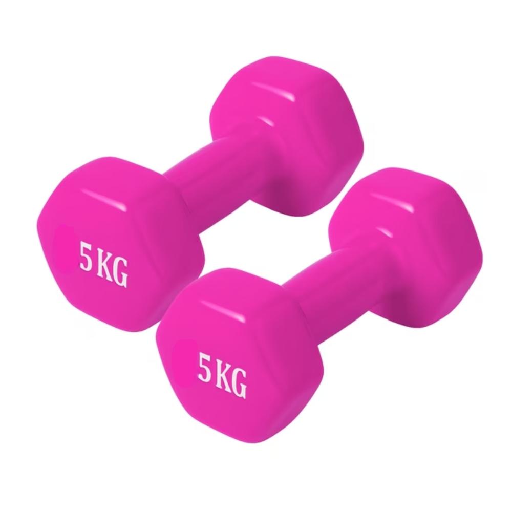 2 Mancuernas de 5kg - Desarrollo Muscular y Fuerza Integral Fucsia 2 Mancuernas de 5kg - Desarrollo Muscular y Fuerza Integral Fucsia