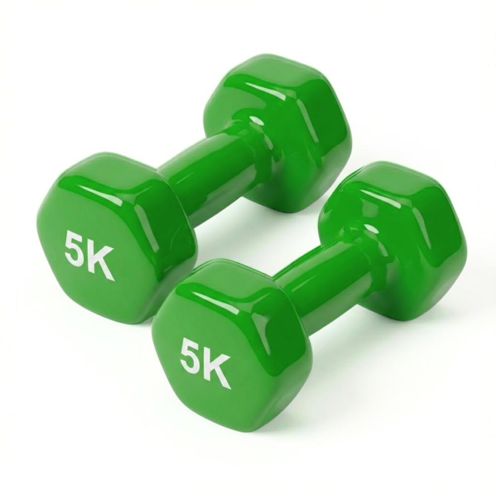 2 Mancuernas de 5kg - Desarrollo Muscular y Fuerza Integral Verde