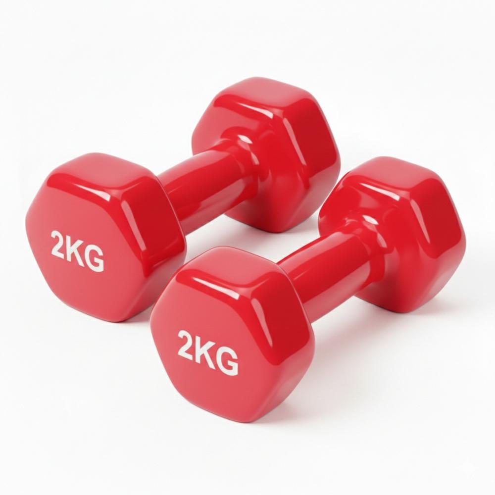 Mancuernas 2kg - Entrenamiento Técnico y Tonificación Rojo