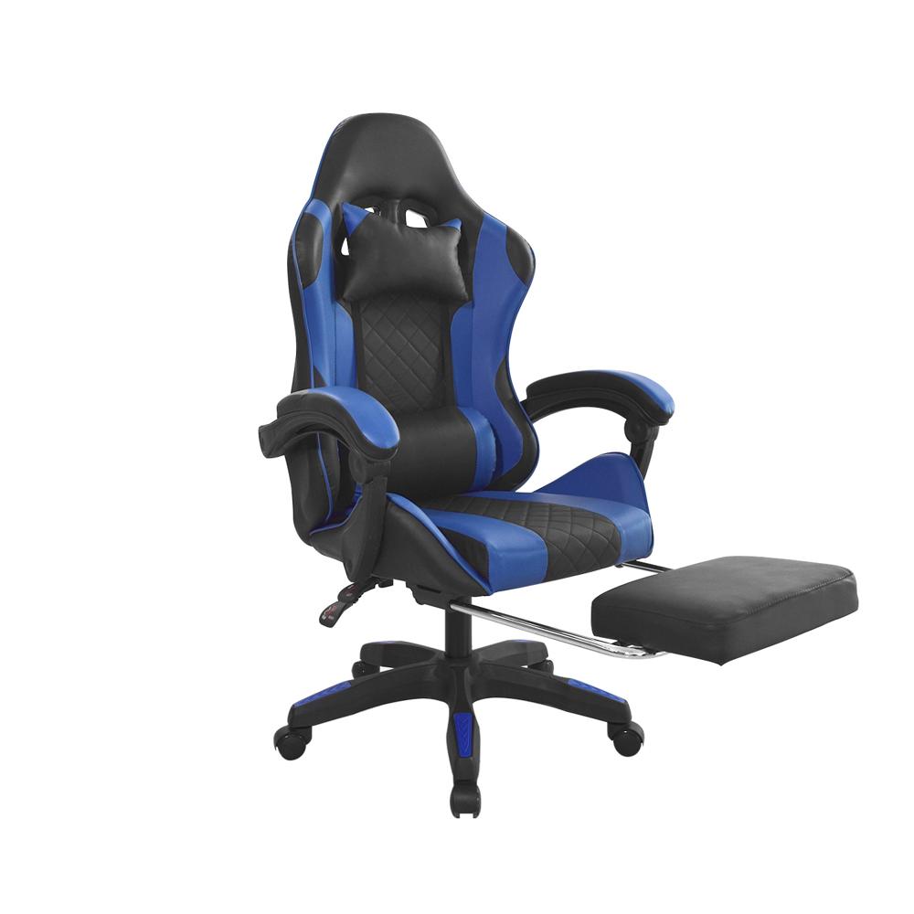Silla Gamer Byd Reposapies Negro y Azul Ofideas