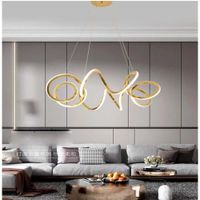 Lámpara colgante spiral Plus dorado 3 luces incluye control