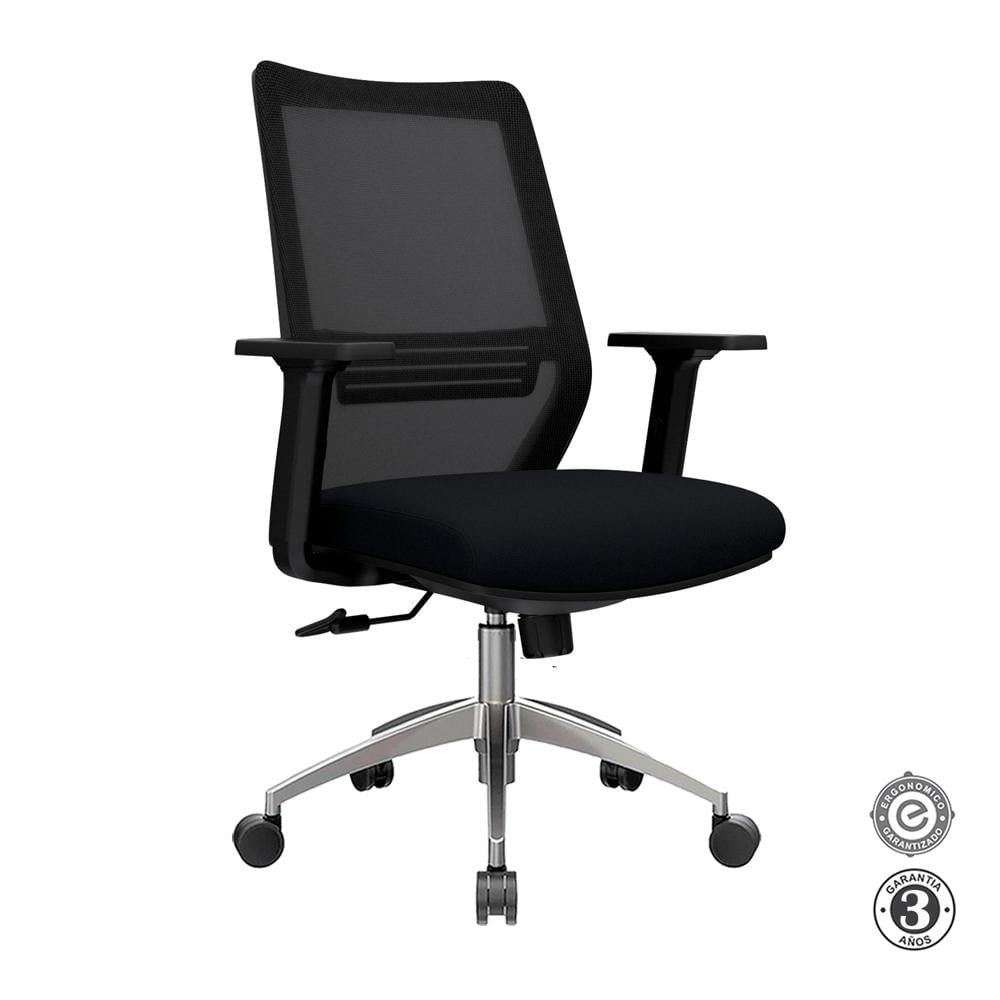 Silla Ergonómica Musk Gerente Aluminio Negro Althea Confort