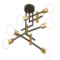 Lámpara de techo Grecia dorado 6 sockets