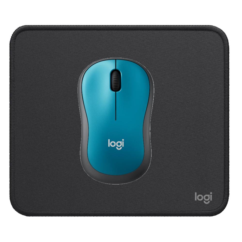 MOUSE M185 AZUL Y PAD MOUSE NEGRO