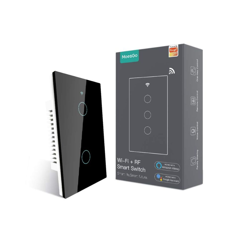 Interruptor de luz táctil inteligente WiFi 2 GANG