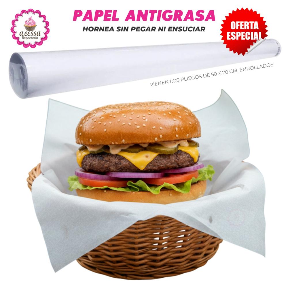200 pliegos de Papel Antigrasa 50 x 70 cm. para Repostería Panadería